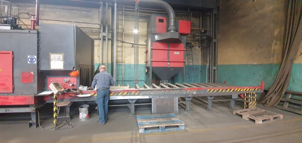 Rosler RBB 16/5 Shotblasting 4 turbine 1600 x 500 mm 5328 = Mach4metal