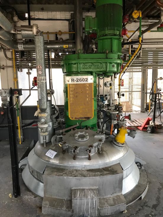Reactor aguilar y salas 3.000 litros acero inoxidable 321 con agitacion, calorifugado y media caña d