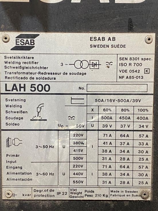 Welding machine - SEAMER SM2-2000 Welding seamer 2000 mm with ESAB LAH 500 Amp source 6224 =Mach4me