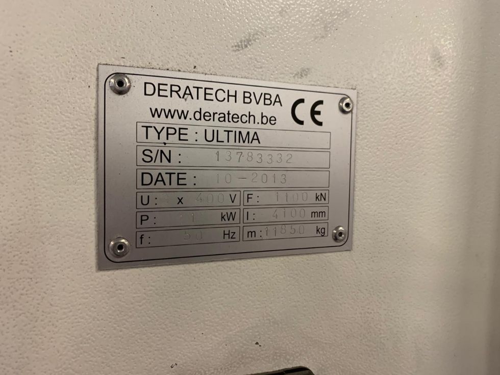 Press brake - DERATECH ULTIMA 130 – 4100 CNC Pressbrake 4100 x 110 T with Y1 / Y2 / X / R / V Axis