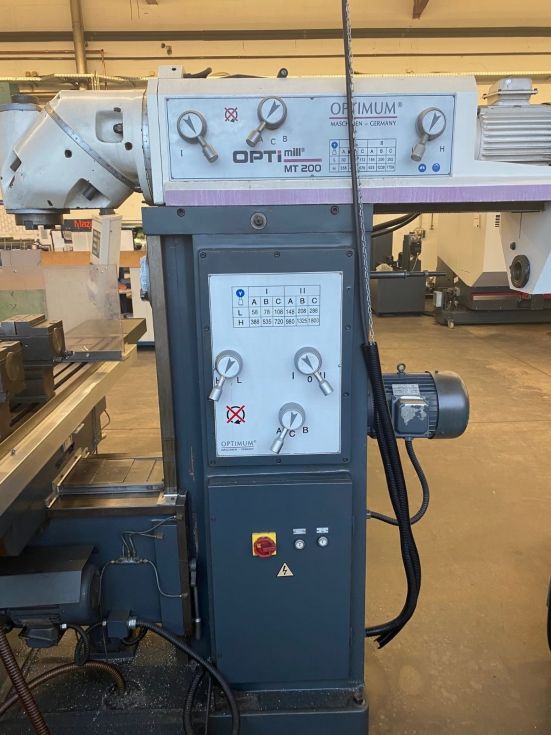 Universal milling machine 1290 x 280 x 400 mm OPTIMUM - OPTImill MT 200 6340 = Mach4metal