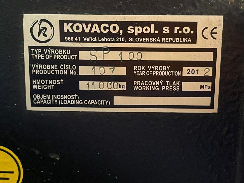 KOVACO - SP 100 Welding Positionar Manipulator 10000 Kg 6531 = Mach4metal
