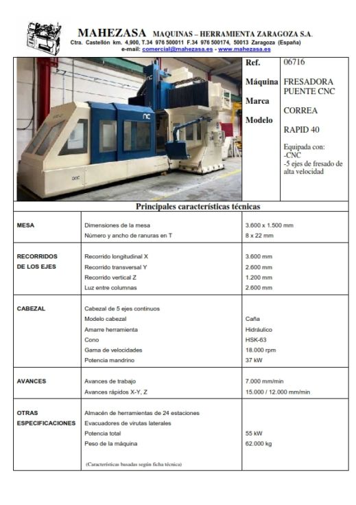 Fresadora puente CNC
