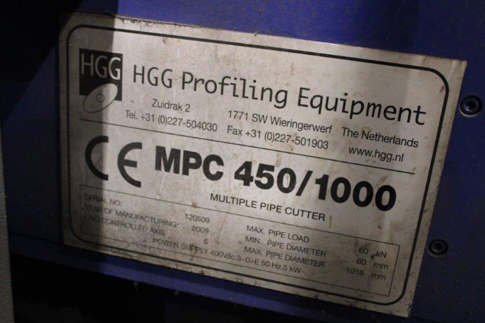 Plasma Pipe and Box section cutting machine Ø 1016 mm HGG - MPC 450 - 1000 6808 = Mach4metal