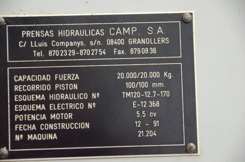 1991 CAMP P 20 Prensas #4117