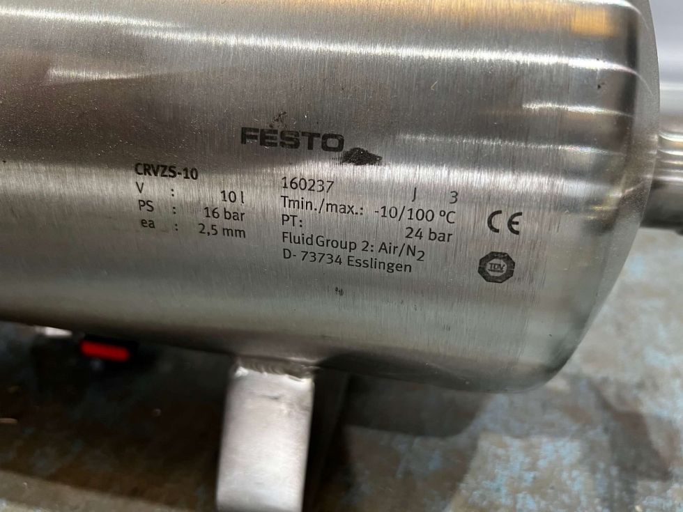 Deposito calderin festo crvzs-10 acero inoxidable 10 litros de segunda mano