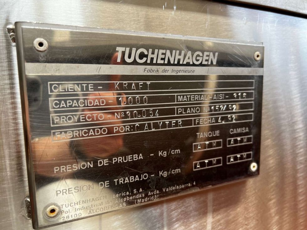 Mezclador de bandas tuchenhagen acero inoxidable 1500 litros
