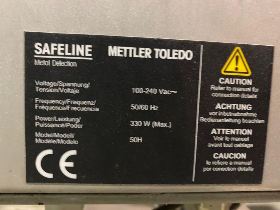 Detector de metales con sistema de caida SAFELINE en acero inoxidable