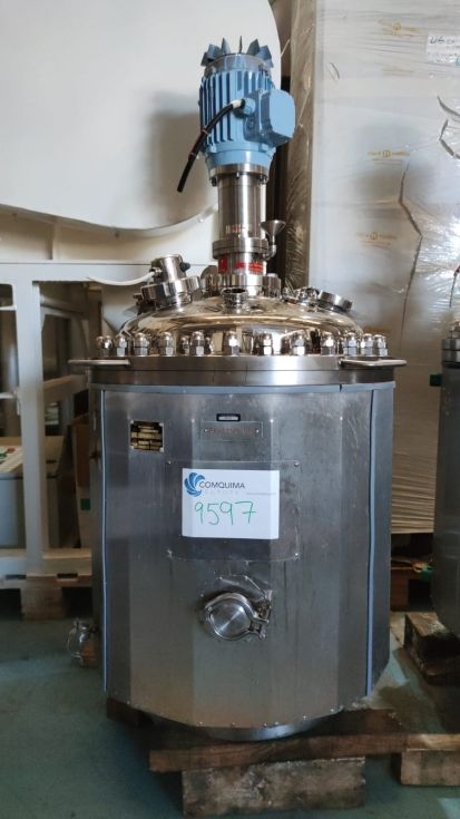 Reactor sofast acero inoxidable 316l 130 litros con camisa, agitación y calorifugado de segunda mano
