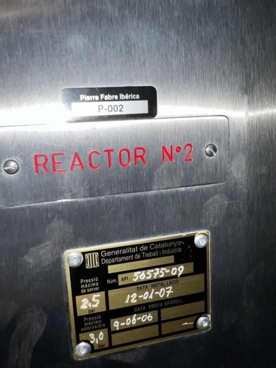 Reactor sofast acero inoxidable 316l 511 litros con camisa, agitación y calorifugadode segunda mano