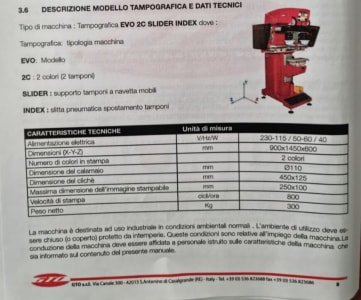 GTO EVO 2C SLIDER INDEX Tampography