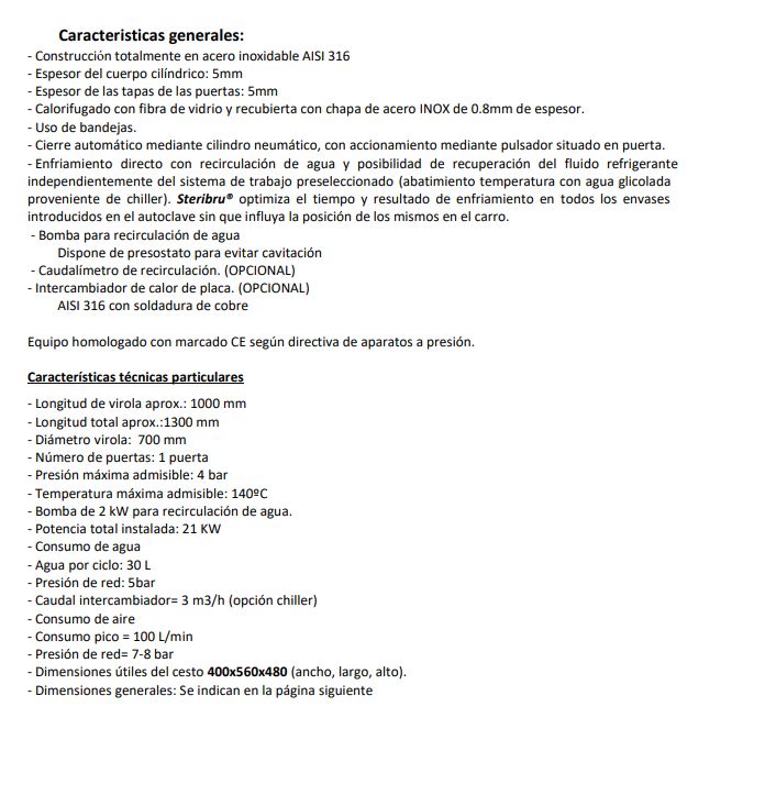 Autoclave Laboratorio 700 x 1000