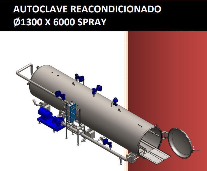 Autoclave Reacondicionado 6 Carros Ø1300x6000 mm