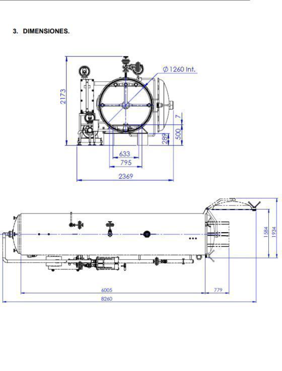 Autoclave Reacondicionado 6 Carros Ø1300x6000 mm