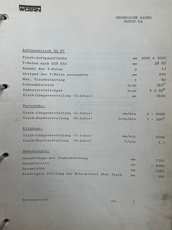 Rotary table SCHIESS FRORIEP - DV 45