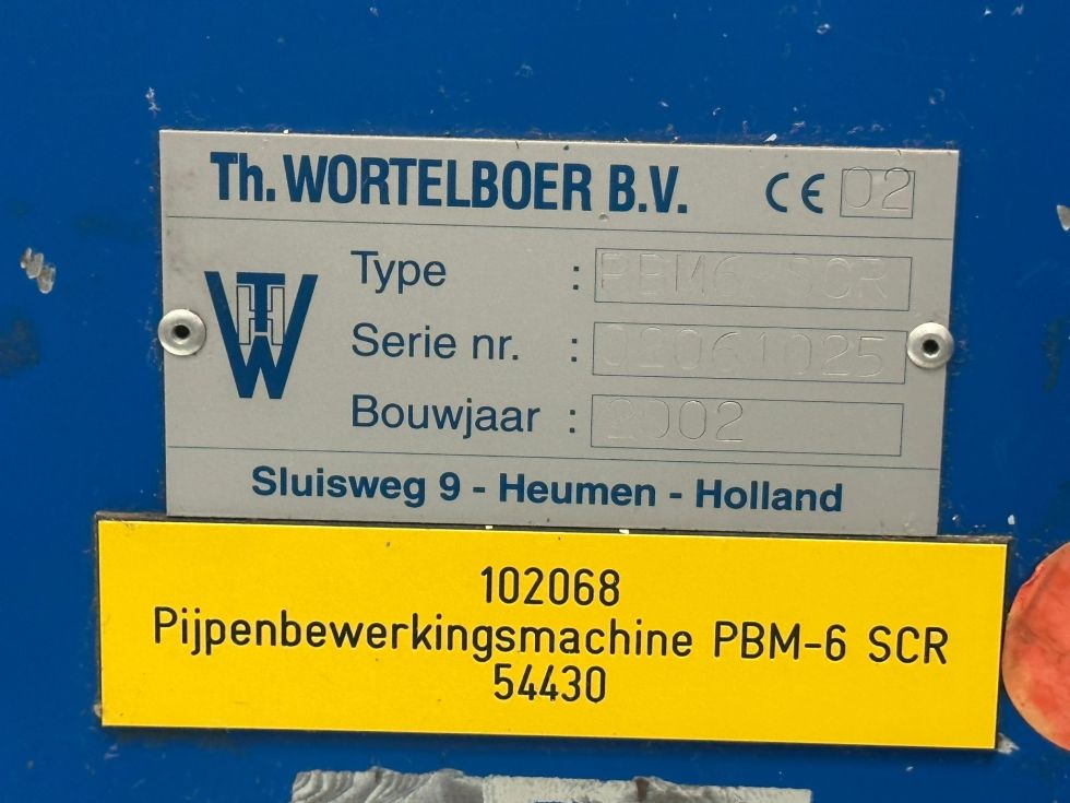 Tube bending machine Wortelboer - PBM-6 SCR