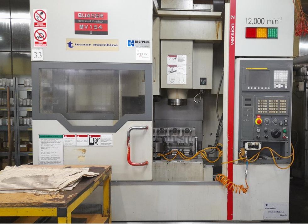 3-axis CNC machine (VMC) QUASER - MV154/E12 MACH-ID 7657 Make: QUASER Type: MV154/E12 Control: FANUC