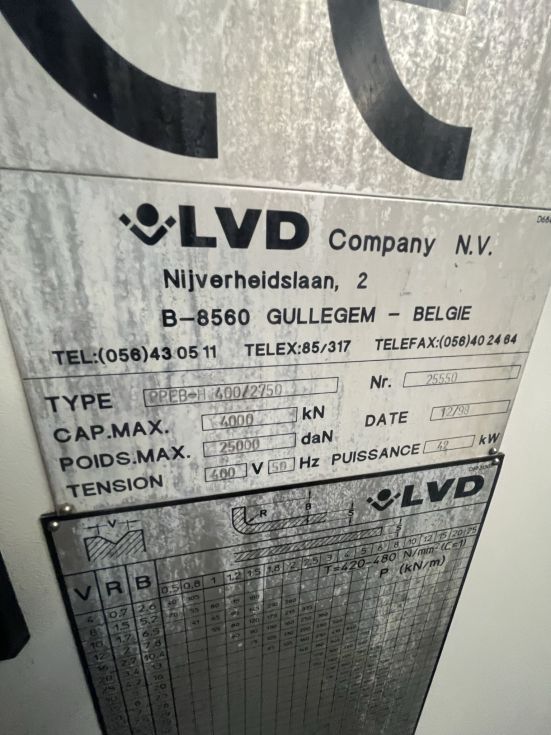 LVD - PPEB-H 400/2750 CNC Pressbrake