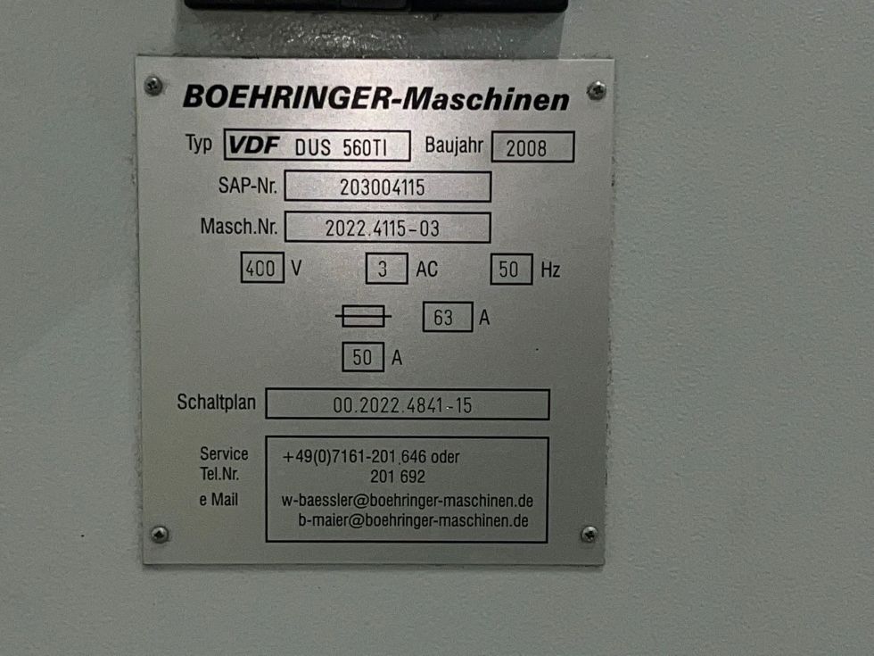 CNC lathe BOEHRINGER - DUS 560 Ti