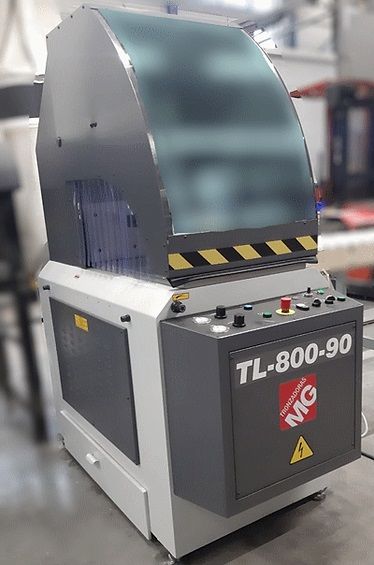 Tronzadora monocabezal automática para corte recto (90º) de perfiles de aluminio y PVC