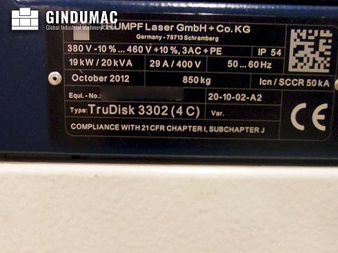 Máquina de corte por láser Trumpf TruCell3000