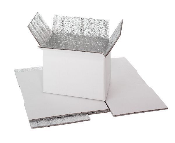 cajas plegadas isotérmicas cartón+ foam de 31,5x31,5x24,9 cma