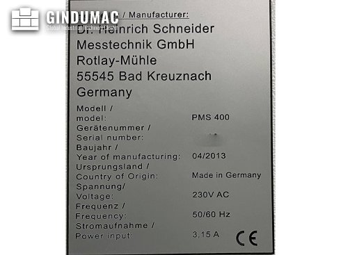 Máquina de medición HEINRICH SCHNEIDER PMS 400