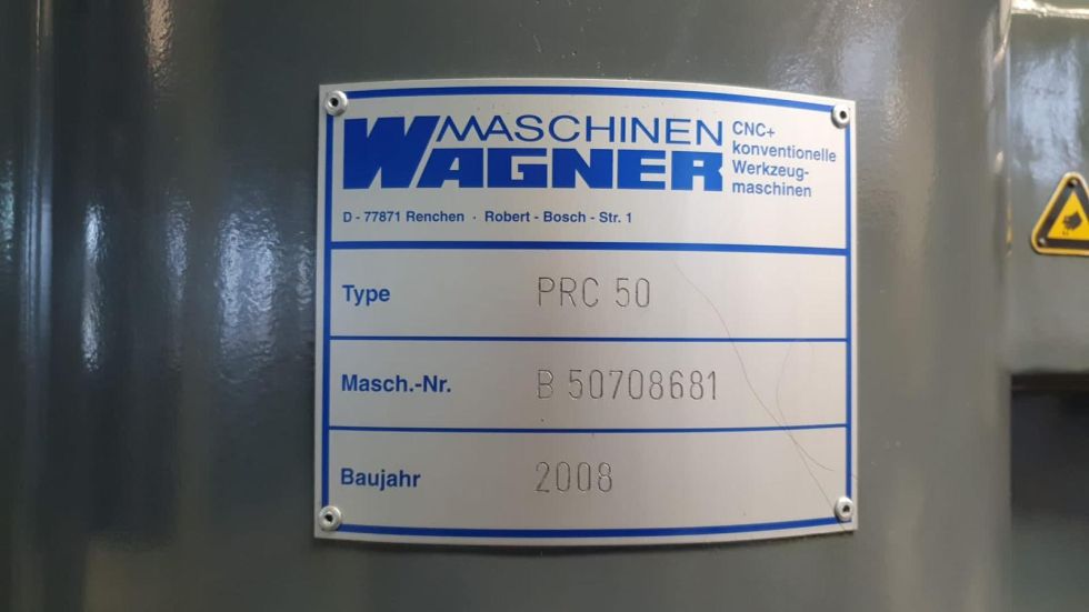 Radial arm drill WAGNER - PRC 50 / 1600 MACH-ID 8551 Make: WAGNER Type: PRC 50 / 1600