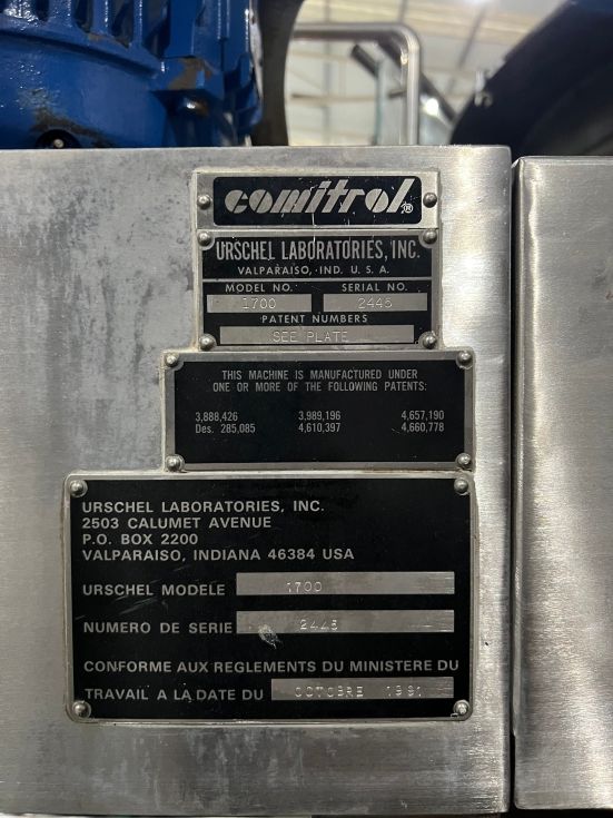 Molino de cuchillas procesador comitrol 1700 acero inoxidable 22 kw