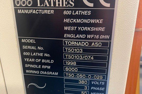 CNC lathe COLCHESTER - TORNADO A50 MACH-ID 8584 Make: COLCHESTER Type: TORNADO A50 Control: FANUC Ye