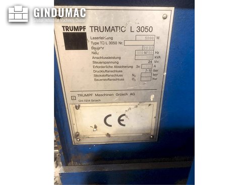 Trumpf Trumatic L3050 con máquina de corte por láser Liftmaster
