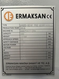 Plegadora ERMAKSAN Speed-Bend 6100x400