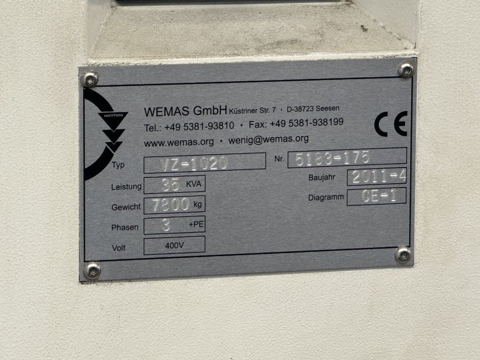 3-axis CNC machine (VMC) Wemas - VZ 1020 Quick