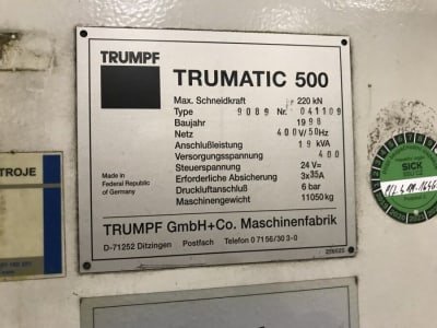 Punzonadora Trumatic 500R de TRUMPF