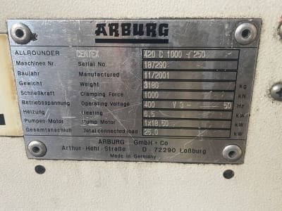 Inyectora ARBURG 420 C 1000-250