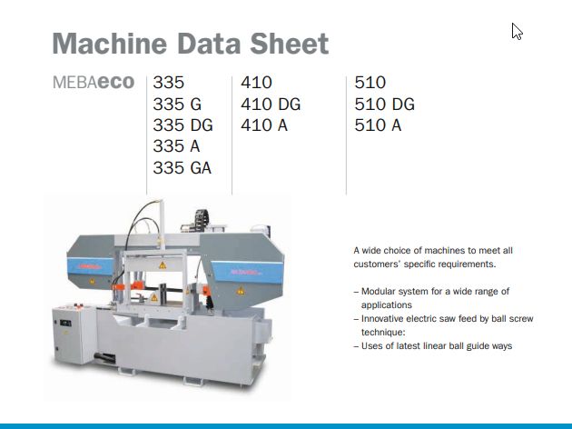 Band saw MEBA - ECO 410 DG