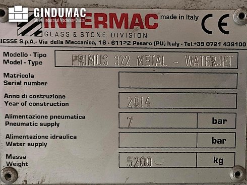 Máquinas de corte por chorro de agua usadas Intermac primus 322 (2014) en venta | GINDUMAC.COM