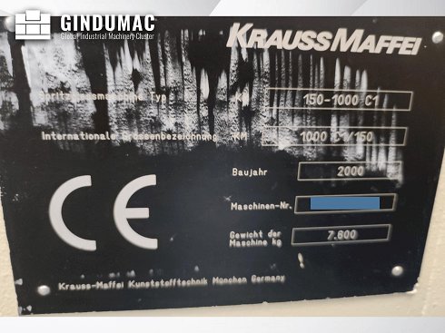 Inyectora usada Krauss Maffei 150-700 C1 - 2000 - venta | gindumac.com