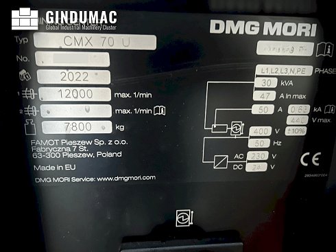 Fresadora usada DMG MORI CMX 70U (2022) en venta | GINDUMAC.COM