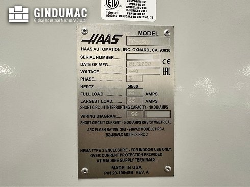 Centro de mecanizado usado (horizontal) HAAS EC-400 -2020 - venta | gindumac.com