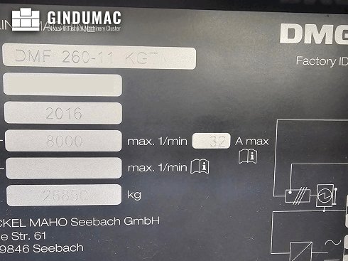 Centro de mecanizado vertical usado DMG MORI DMF 260/11 KGT - 2016 - venta | gindumac.com