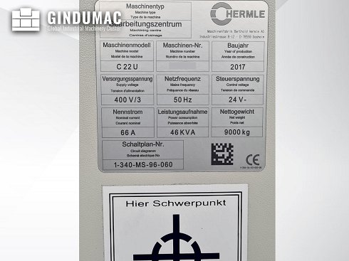 Fresadora usada HERMLE C22U con sistema de manipulación IH30 - 2017 - venta | gindumac.com