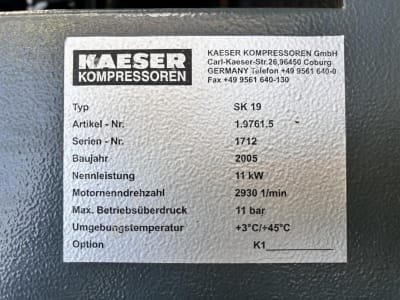 Compresor de tornillo KAESER SK 19