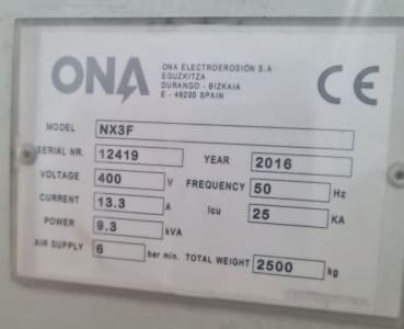 Electroerosionadora por penetración ONA NX3F