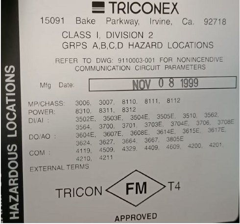 TRICONEX Sistemas Instrumentados de Seguridad - 14 chasis