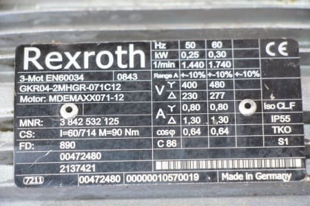 REXROTH GKR04-2MHGR-071C12 Getriebemotor, 2 St