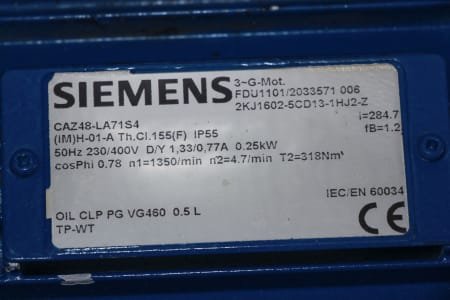 SIEMENS FDU1101/2033571 006 Geared motor