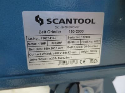 SCANTOOL 150 - 2000 Belt grinding machine