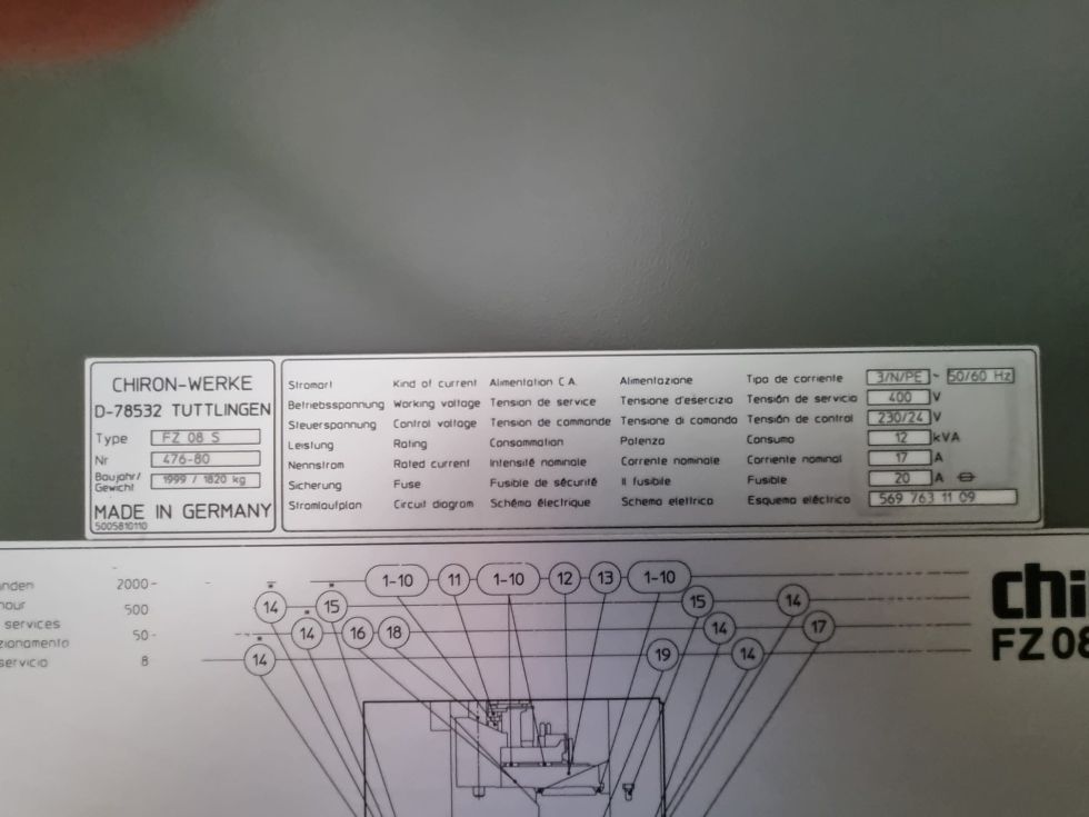 CHIRON - FZ08S cnc machining center