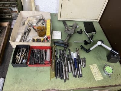 Workshop shelf with contents